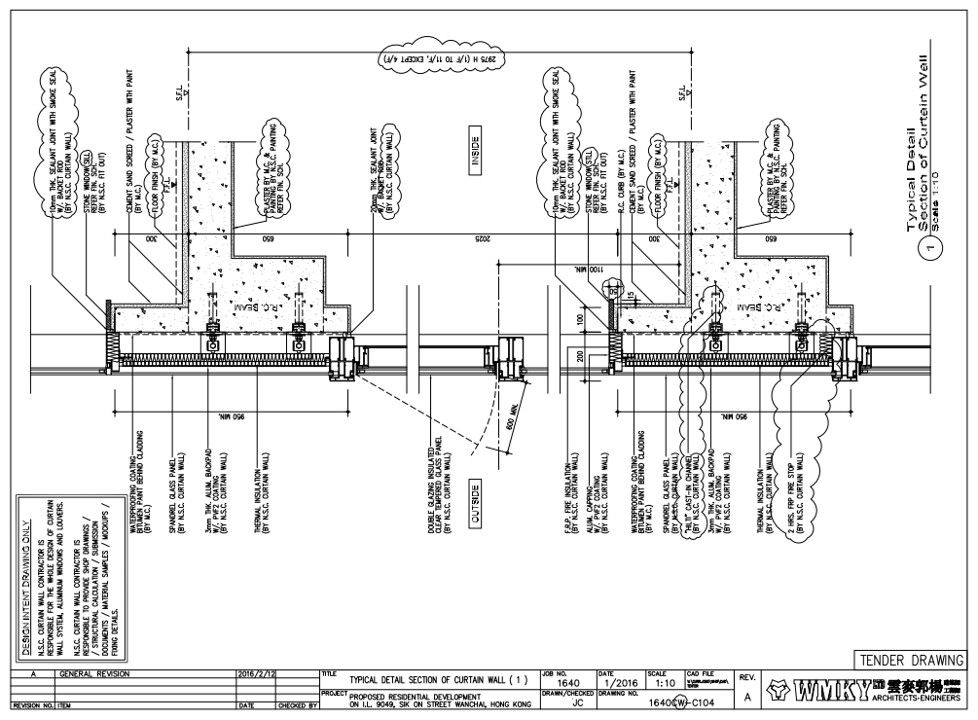 Detail Section of Curtain Wall