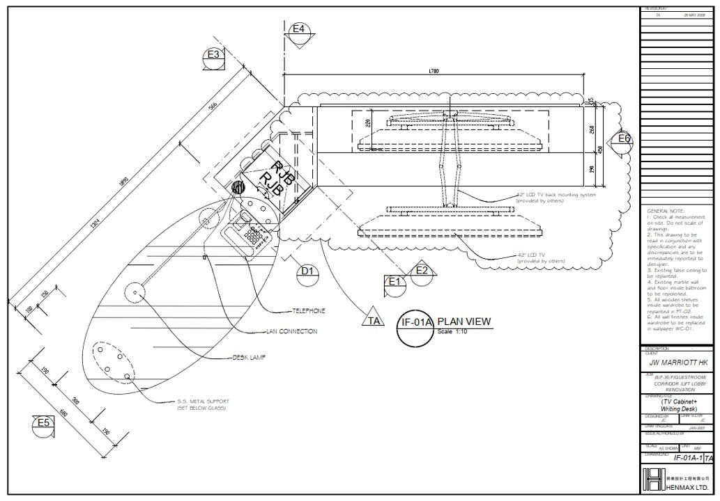 Plan of TV Cabinet + Writing Desk - Click to enlarge